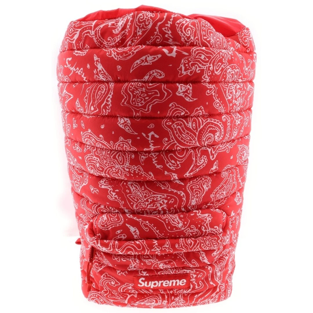 Sac à dos tampon SUPREME 22AW rouge cachemire motif complet utilisé 7a7fcb448aa8c30ed1a8f