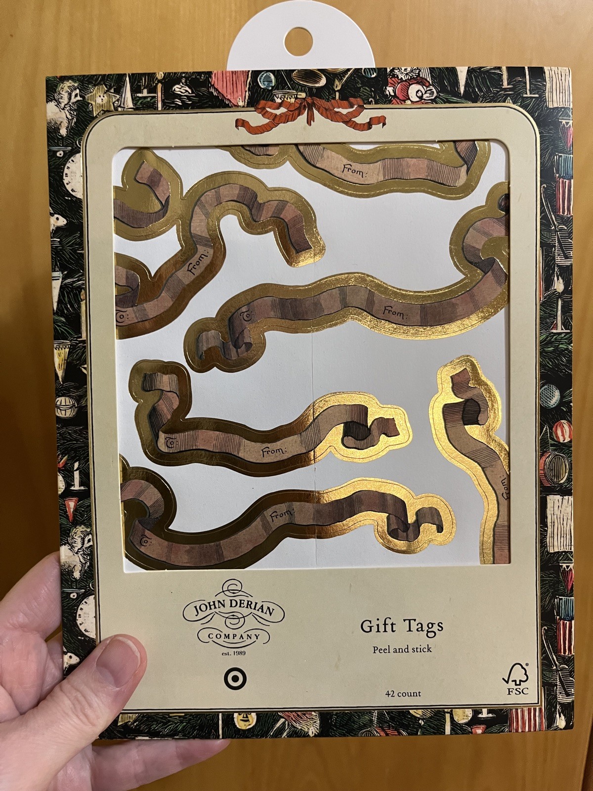 John Derian x Target 42ct Peel and Stick Christmas Gift Tags 2025