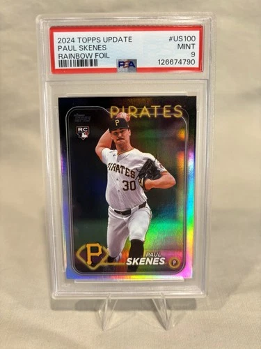 2024 Topps Update Series - Paul Skenes  Rainbow Foil White uniform (RC) PSA 9