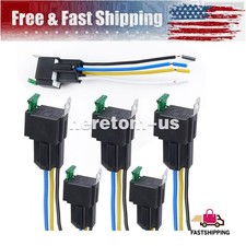 6 Pack 4 Pin Fuse Relay Switch Harness Set - Universal SPST 14 AWG Fuse 30A 12V