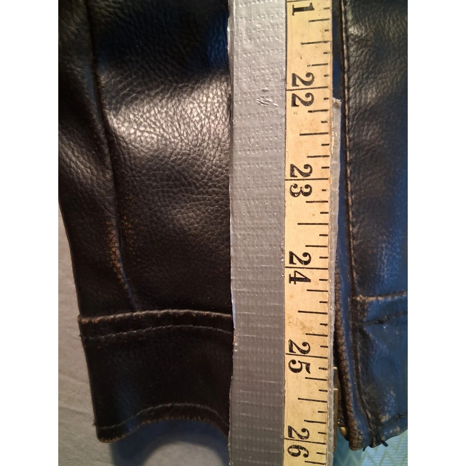 Guess Jacket Mens L Dark Brown Leather Cafe Racer Sherpa Lined Full Zip - product detail image 6