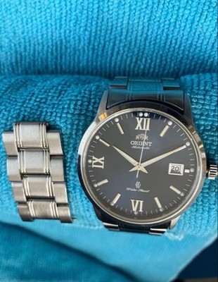 Orient Blue Dial Automatic Watch Timepiece with Roman Numerals Authentic