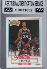 CAS Certified 1990-91 Fleer Terry Cummings #170 Sealed Auto 3c7