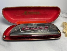 M. Hohner Chrometta 10 Harmonica C Key Made In Germany With Case