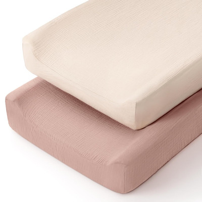 lulumoon Muslin Changing Pad Cover: Baby Diaper Changing Table Pad Cover - Chang
