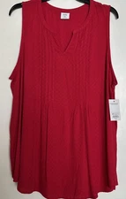 NEW! Women’s Croft & Barrow Pintuck Sleeveless Shell Top~ Sz XXL~