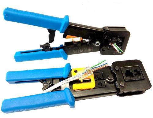 RJ45 Crimpzange Ethernet Pass Thru Crimper mit 5er Pack 8Pin Ersatzklingen... - Bild 5 von 9