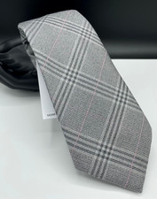 MICHAEL KORS Men's Silk Blend Tie  Silver  Lascaux Plaid  NEW MSRP: 69.50