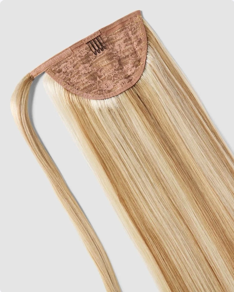 Zala 26" Clip-In Ponytail Beachy Blonde 100% Human Hair Heat, Wash, And Dyeable - Image 4 of 4