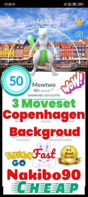 Pokemon Shiny Mewtwo Copenhagen Backgroud Lv50 3 Moveset Tra De Go 