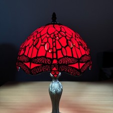 Stained Glass Tiffany Table Lamp Traditional Shade Handcrafted Living Room Light