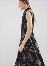 NWT Mango Embroidered Floral Shirtdress