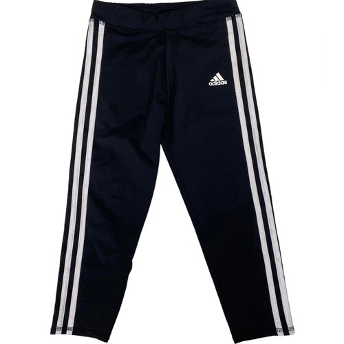 adidas Super Star Leggings Tight Black White Running Stripe Girls Medium 10/12 - Picture 8 of 8