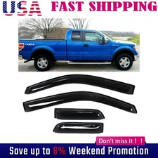 Fit For 2004-2014 Ford F150 Super Cab Window Vent Visors Sun Rain Guard