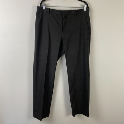 Perry Ellis Pants Mens 34x30 Gray Black Straight Leg Stretch