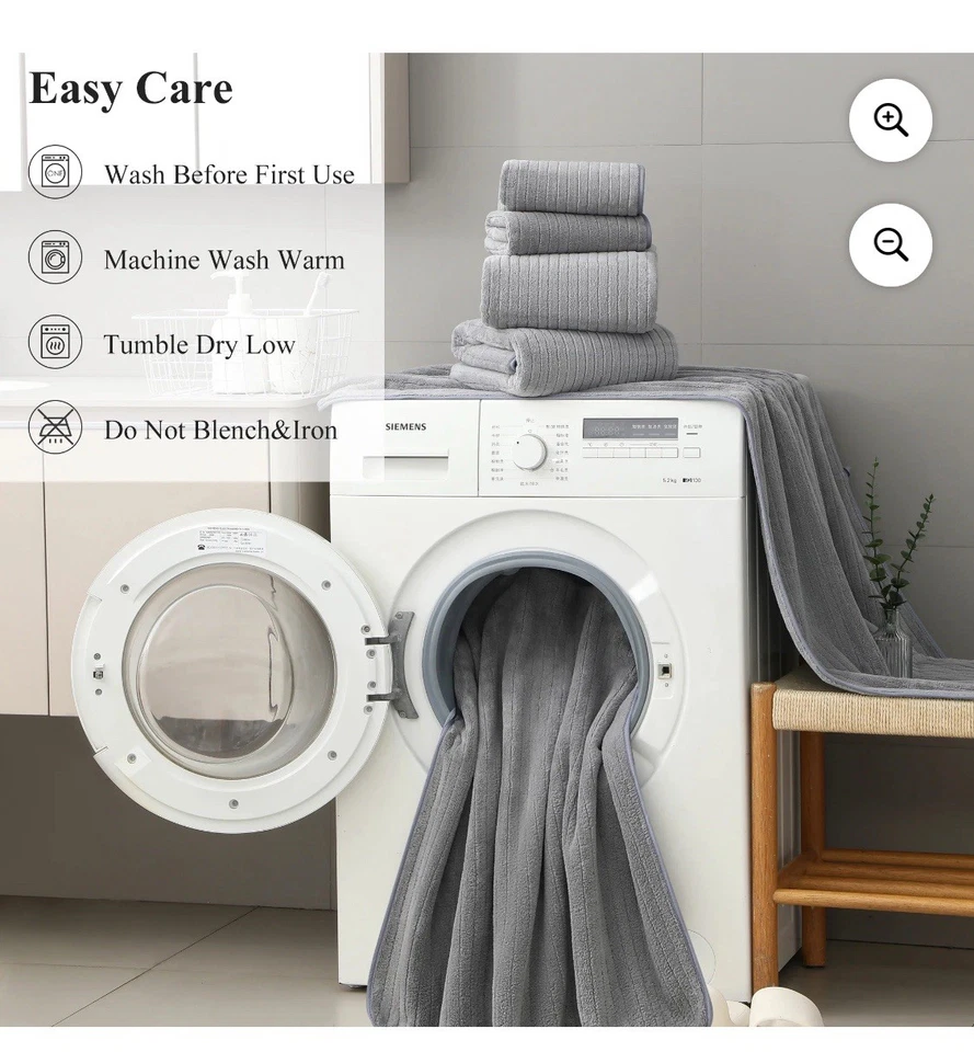 Juego de 12 Toallas Jessy Homes 600 GSM Colección Spa Nuevo Caja Sellada Gris Grt REGALO Foto 2 de 4