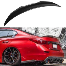 FOR 14-24 INFINITI Q50 PSM STYLE HIGH KICK REAR TRUNK SPOILER WING GLOSS */L