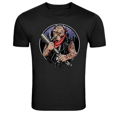 Gangster Dog With Bat Street Mafia Graphic T-Shirt