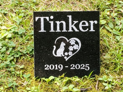 Cat Memorial Grave Stone Marker Pet Headstone Granite Garden Burial Plaque d7 - Picture 2 of 11