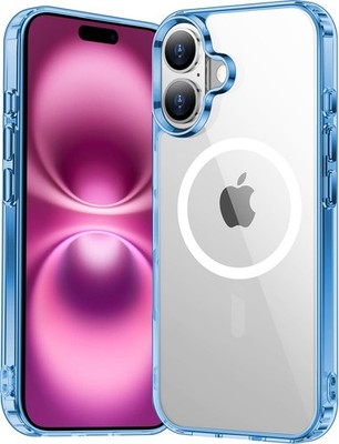 iPhone 16 Plus Case Clear, Shockproof Slim Magnetic Cover, Anti-Yellowing Protec