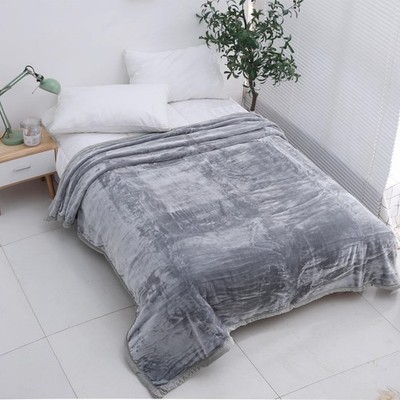 Kunstfell Nerz Überwurf Schlafsofa weiche flauschige Decke 200x240cm Double silbergrau