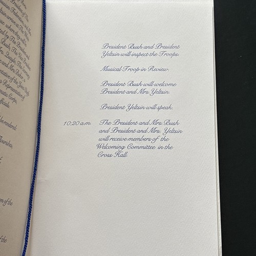 1992 President George Bush White House Arrival Ceremony Program Boris Yeltsin - Picture 7 of 10