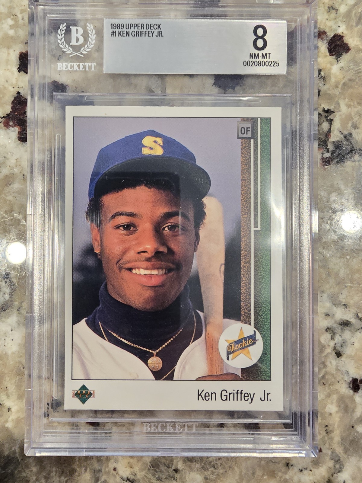 1989 Upper Deck #1 Ken Griffey Jr Beckett BGS 8. Great card.