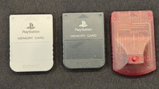 Sony PlayStation PS1 PSX Memory Card SCPH-1020 - GRAY - BLACK - red