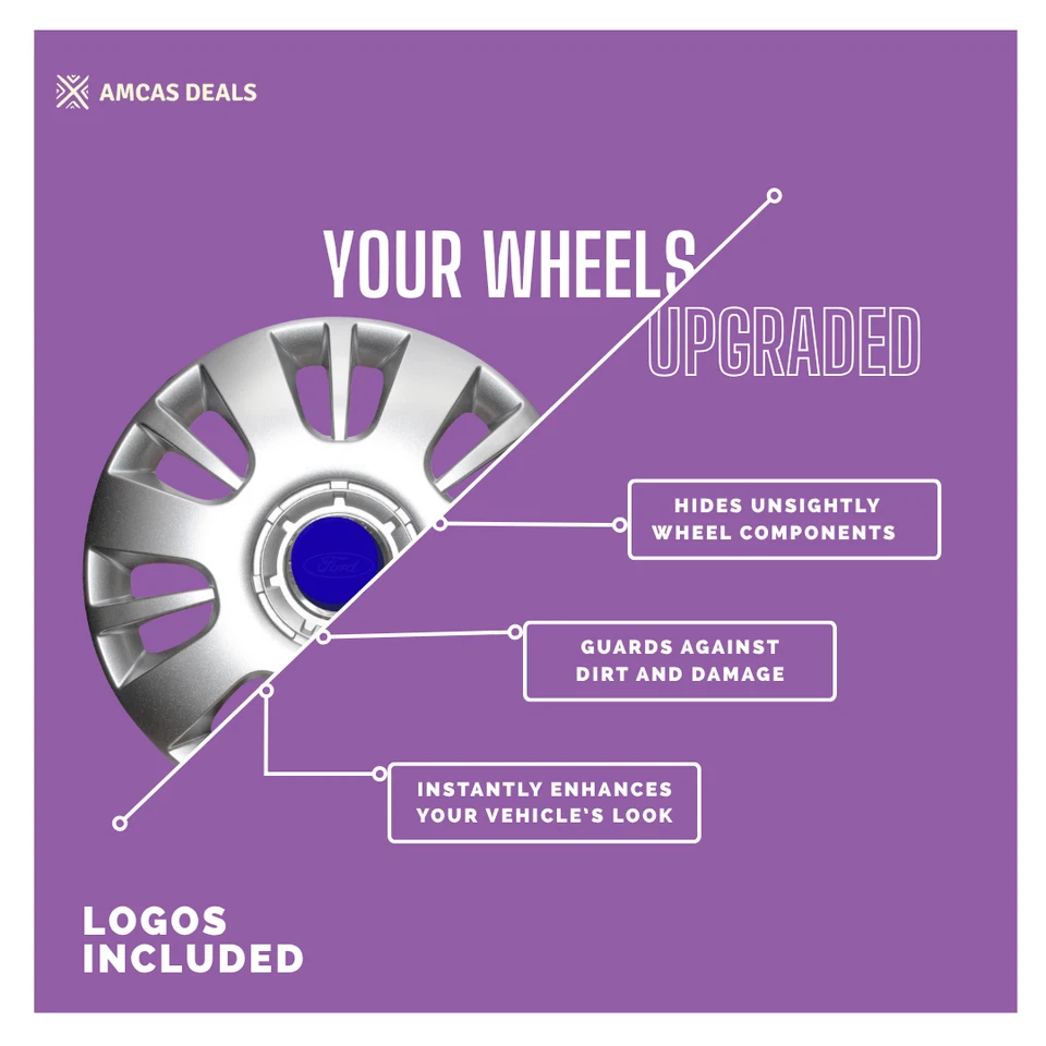 15" WHEEL TRIMS HUB CAPS COVERS TRIMS RIMS TO FIT FORD MK6 MK7 2000-2013 - Image 4 of 4