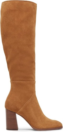 Coutgo Womens Knee High Boots Square Toe Chunky Block Heel Side Zipper Faux... - Picture 4 of 25