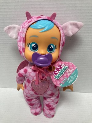 Cry Babies Tiny Cuddles Bruny The Dragon 9'' Tall Soft Body Plastic Head NWT's
