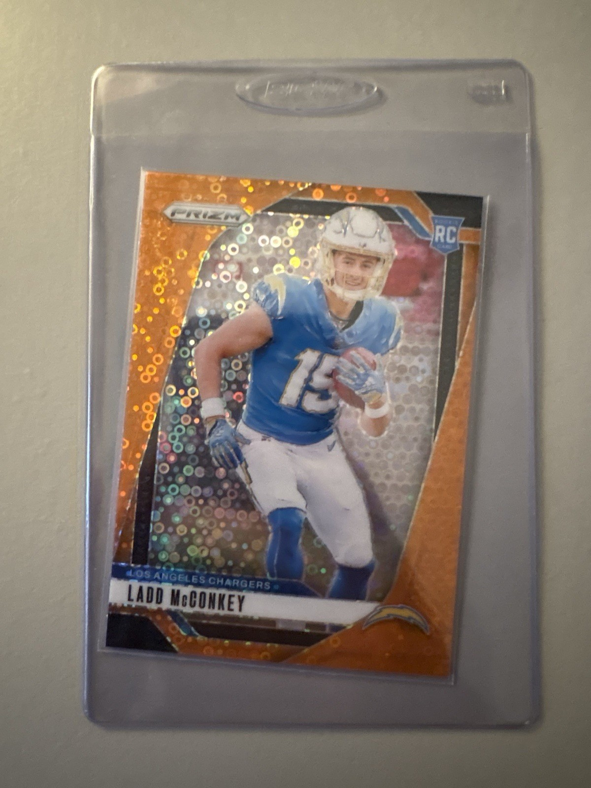 2024 Panini Prizm Rookies Ladd McConkey #365 Orange Disco Prizm
