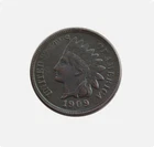 1909-S Indian Head Cen.t Penny Extremely Fine As shown in the figure