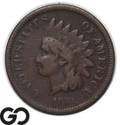 1873 Indian Head Cent Penny, Open "3"