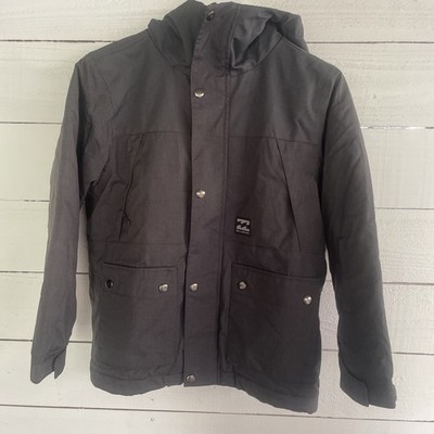 Billabong Youth Medium/10Y Dark Gray Hooded Snow Jacket Ski Snowboard EUC