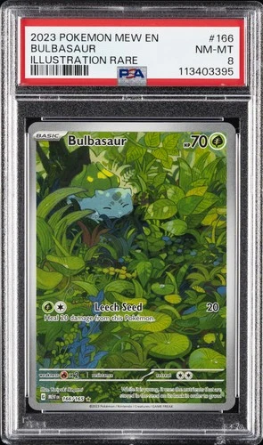 2023 POKEMON MEW EN-151 ILLUSTRATION RARE #166 BULBASAUR PSA 8