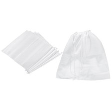 17.7 Inch Non-Woven Fabric Handbag Dust Cover, 5 Pack Drawstring Bag, White