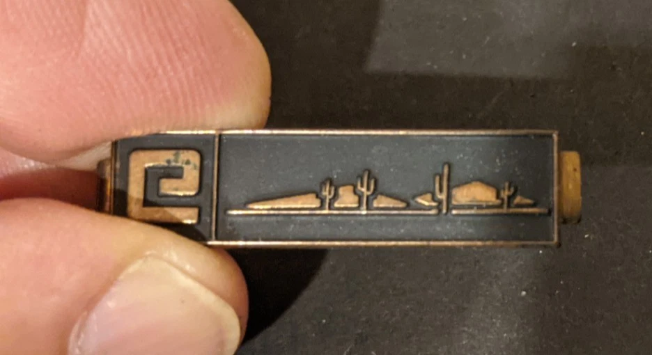 Broche de corbata de cobre y prendedor de plata esterlina Empire Southwest Machinery Co. de colección Foto 3 de 4