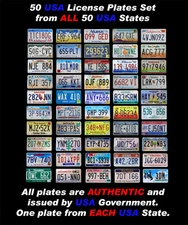 50 UNITED STATES LICENSE PLATES SET NUMBER TAG USA LOT + 1 BONUS GRAPHIC PLATE!