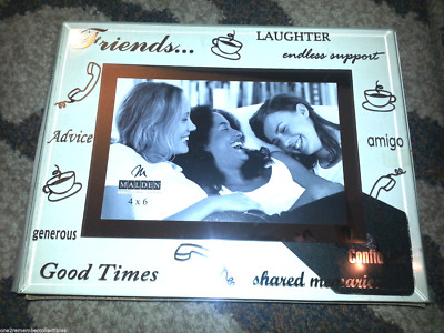 Freunde 4 x 6 Bild Foto Rahmen Glas Silber Malden International Tischplatte Neu