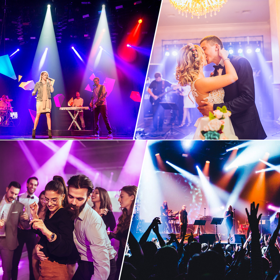 8x 150W RGBW Moving Head Stage Light LED Spot Beam DMX GOBO Disco DJ ...