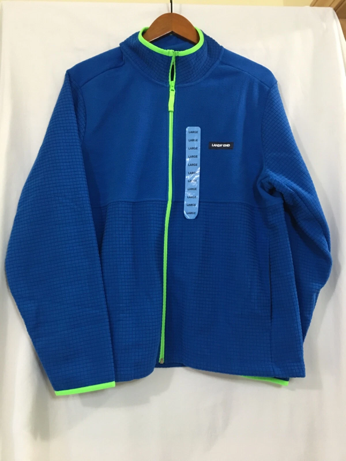 Land's End Men's Long Sleeve Full Zip Grid Fleece Jacket Blue Size L,XL New
Opens in a new window or