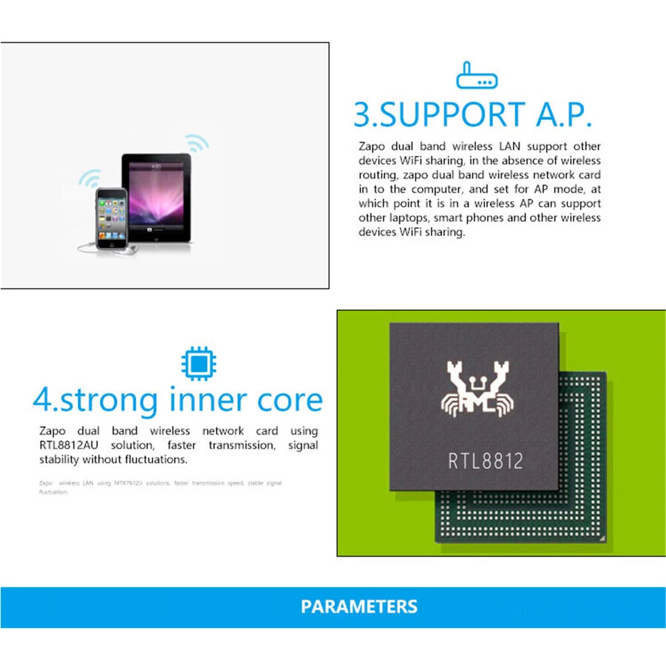 AC WiFi Adapter 1200Mbps USB3.0 WIFI Dongle RTL8812AU Chipset 5GHz wireless card - Image 2 of 4