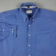 Tommy Hilfiger Shirt Mens 16.5 Blue Check Dress Button Up Long Sleeve