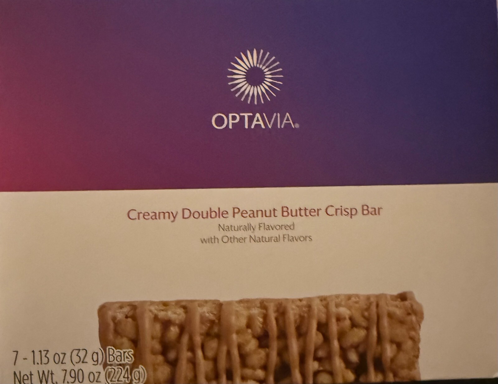 Creamy Double Peanutbutter Crisp Optavia 7 Bar 7/26 *BESTPRICEONEBAY* FREE SHIP