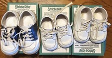 3 Pairs Of Vintage Leather Stride Rite Shoes In Original Boxes SZs 3.5E/4E/7 2E
