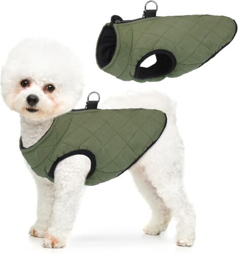 Winter Dog Vest Coat with Harness Built in, Warm Dog Jacket for Small Medium Dog