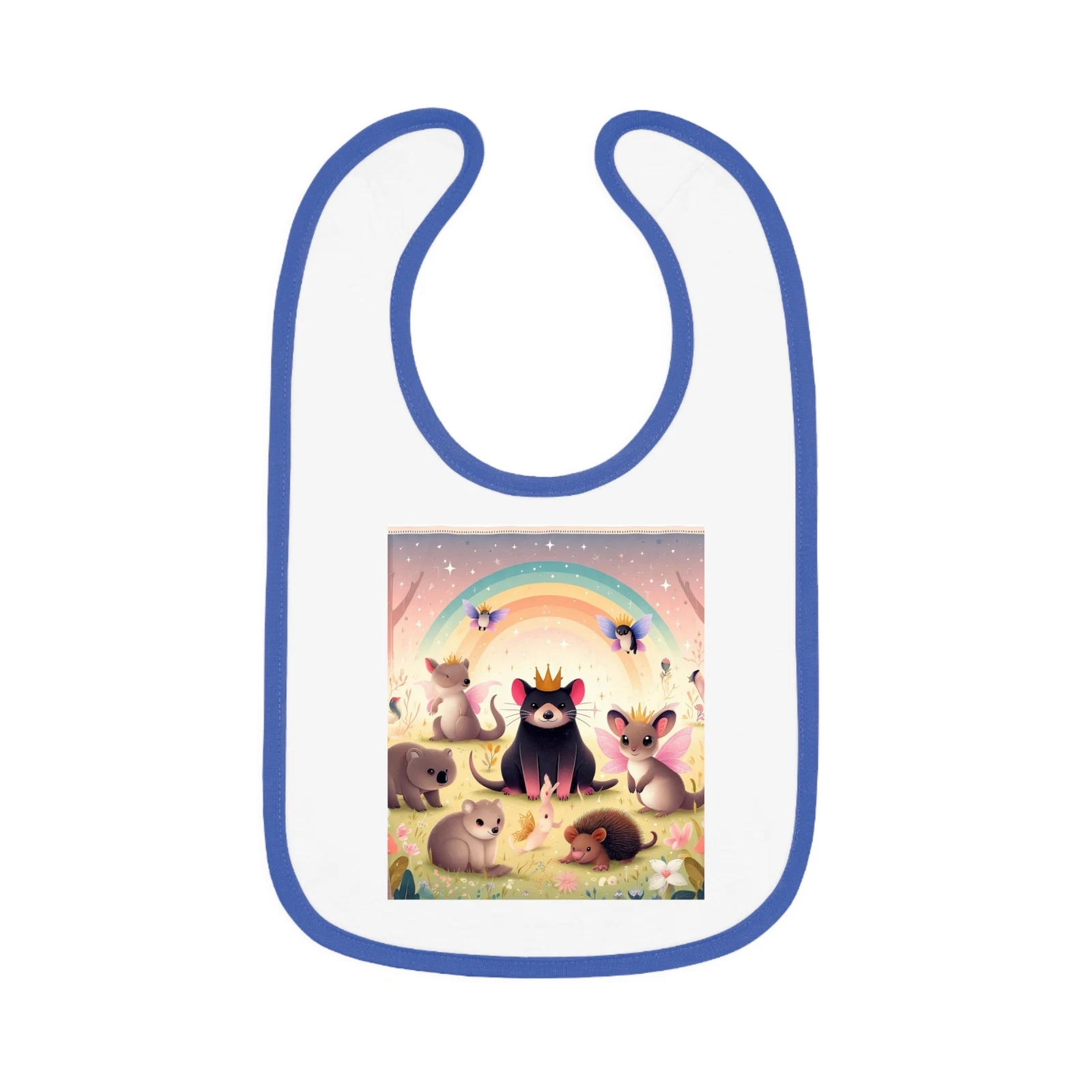 Adorable Tasmanian Wildlife - Baby Contrast Trim Jersey Bib