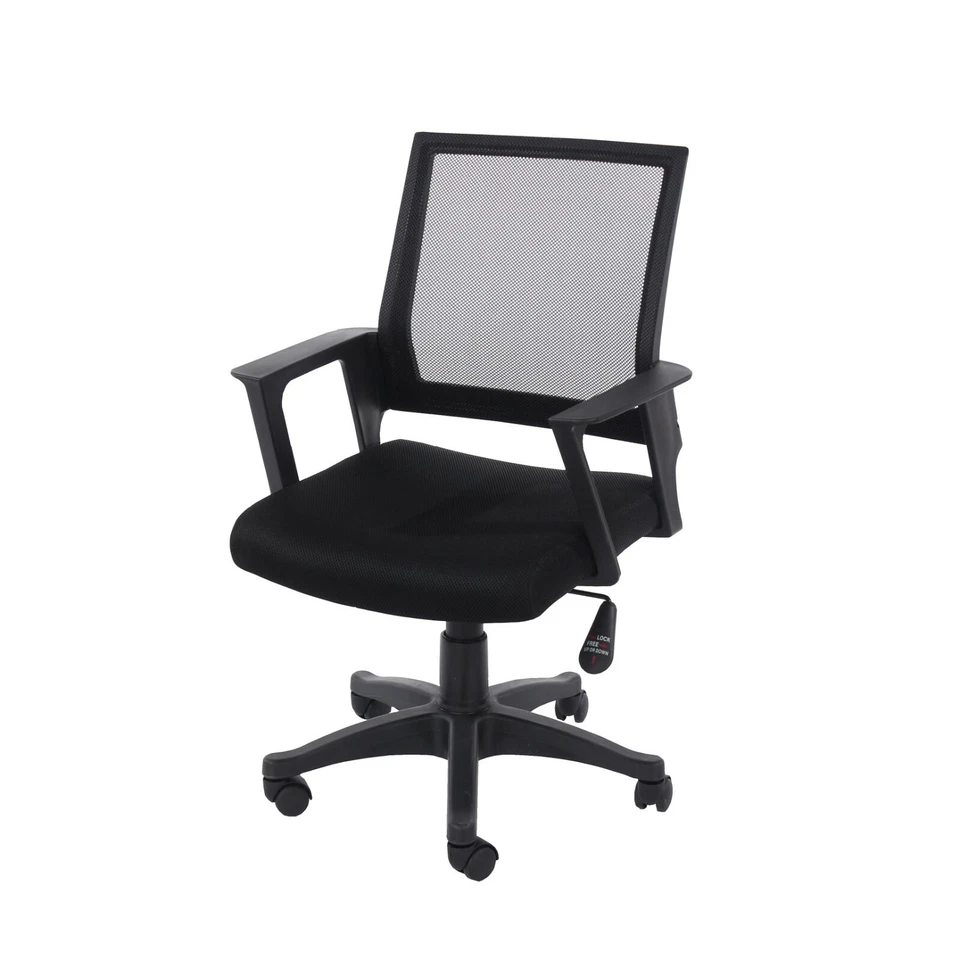 Black Office Chair Computer Desk Chair Mesh Back Wheels Swivel Lift Adjustable - Image 3 of 4