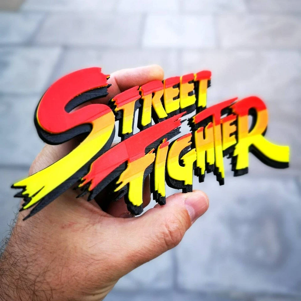 Street Fighter 3D logo / estante pantalla / imán nevera - juego coleccionable Foto 2 de 4